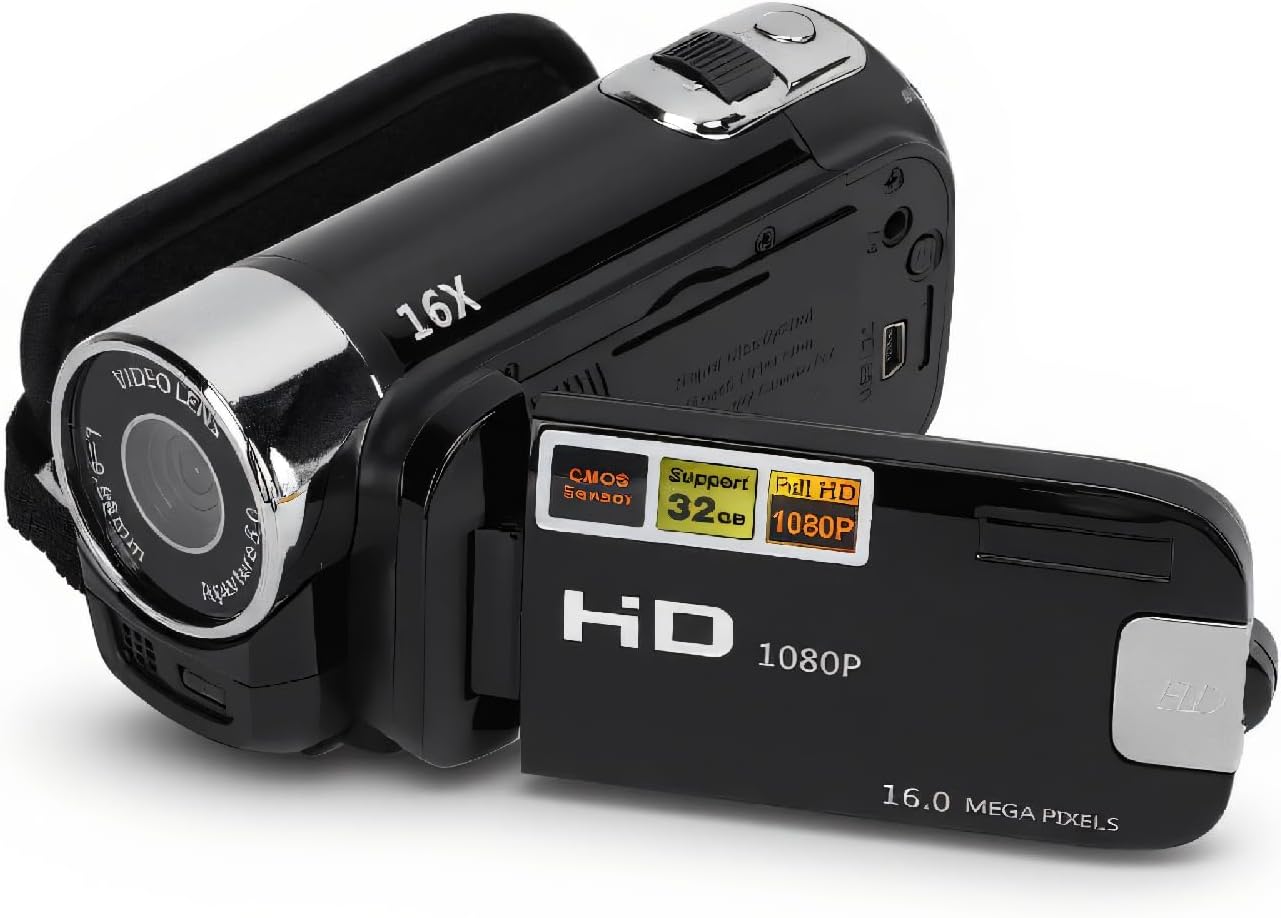 Camera Recorder, Video Camera Camcorder Portable 16MP Full HD 1080P, 270° Rotation 2.7inch Color Screen, 16X Digital Zoom Camcorder, Gifts for Weddings, Trips, Family Gatherings