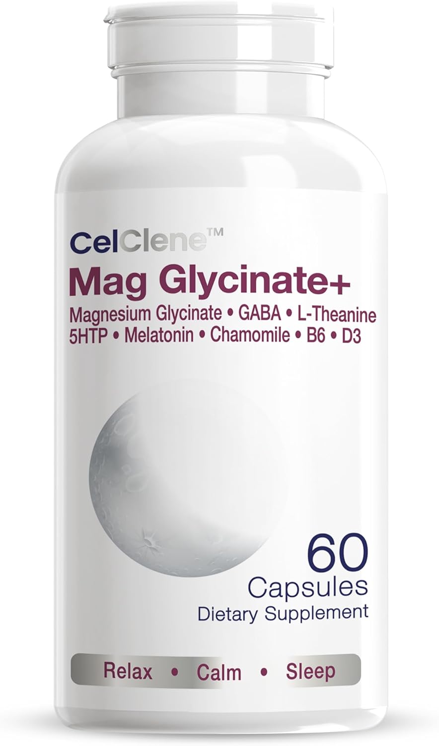 Product image of Magnesium Glycinate+ Supports Stress Relief, Sleep, Heart Health, Nerves, Muscles, and Metabolism with Magnesium Glycinate, GABA, L-Theanine, 5-HTP, Melatonin, Vitamin B6, and Vitamin D3