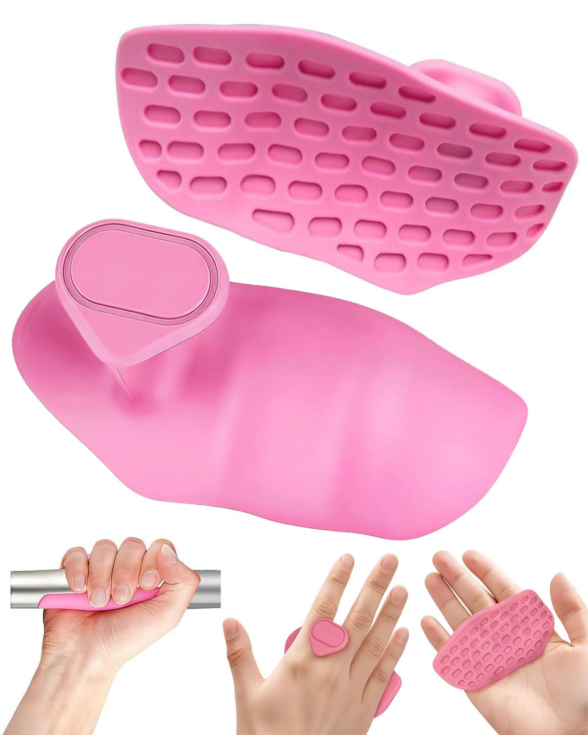 2Pcs Guantes Gimnasio Hombre,Guantillas Gimnasio,Antideslizante, Resistente,Protección de la Palma,Empuñaduras de Levantamiento sin Dedos, para Entrenamiento de Gimnasio y Ejercicio,Rosa