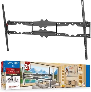 Barkan TV Wandhalterung, 55-115 Zoll Neigbare Fernseher TV Halterung, hält bis 120Kg, Patentierter, OLED Fernseher Halterung, Max. VESA 1200X600