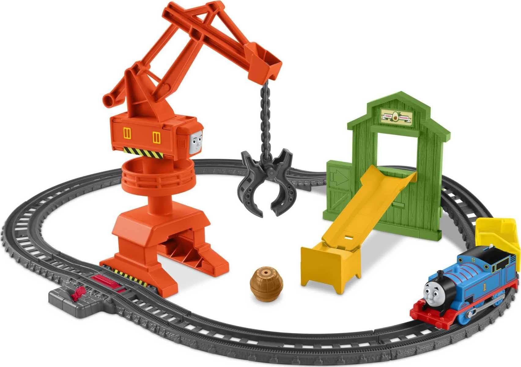Thomas & Friends Cassia Crane & Cargo Set, motorized train and track set for preschoolers ages 3 years & older
