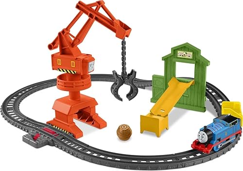 Thomas Friends Juego de grúa y carga Cassia juego motorizado de tren y pista para niños de preescolar a partir de 3 años