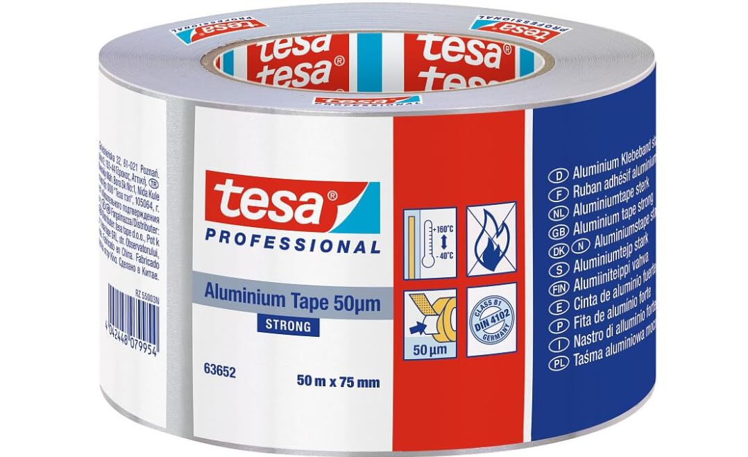 TESA 50565-​00002-​01 - Cinta de Aluminio 50 micras - 25m x 50mm con protector