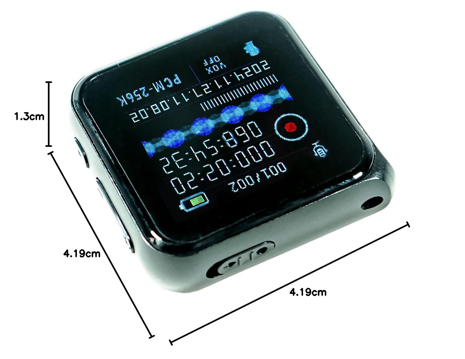 Mini Registratore Spia Vocale Professionale 8 GB con Attivazione Vocale VOX – Microfono Spia, Audio con Riduzione del Rumore - Cimice con Voice Recorder - Lettore MP3, Radio FM, Sveglia (M30)