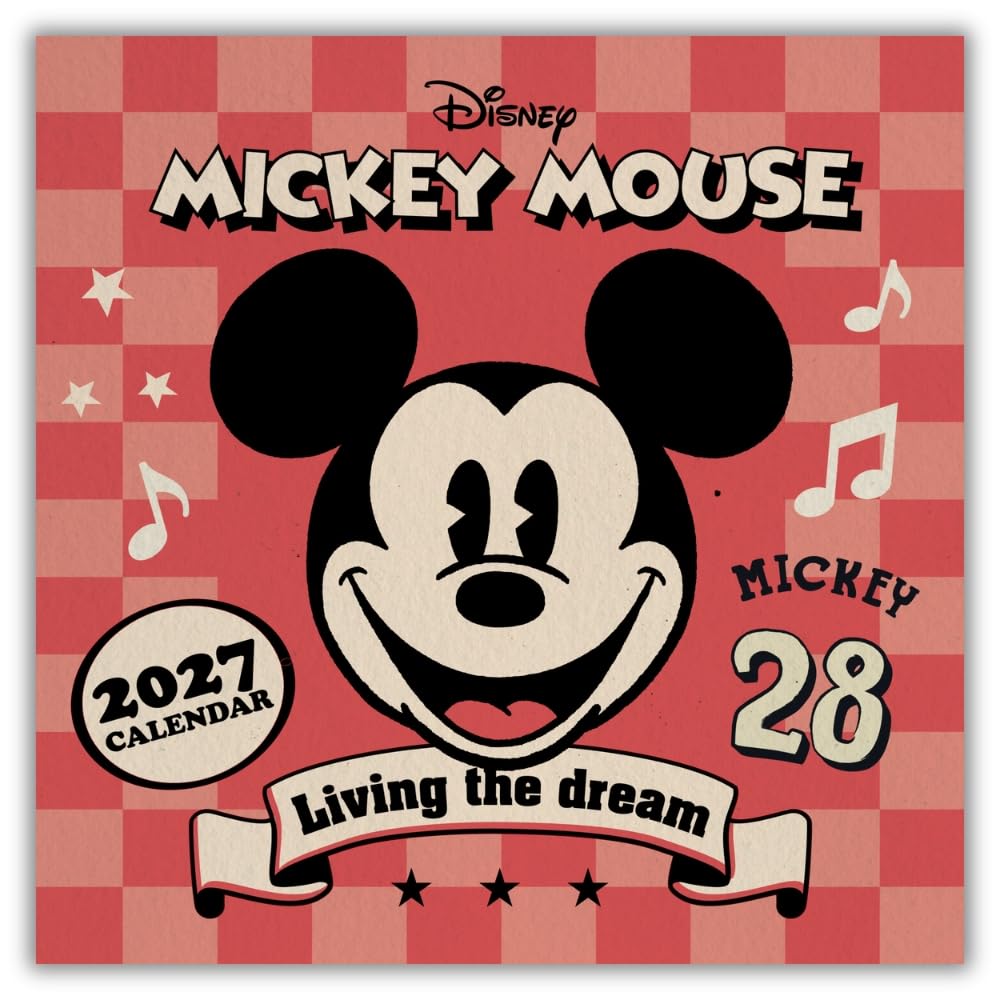 Mickey Mouse Classic 2027 Square Wall Calendar Official Licensed Disney Calendar, Monthly Grid Layout, Timeless Classic Mickey Mouse Artwork, Large Square Format, Gift for Disney Fans