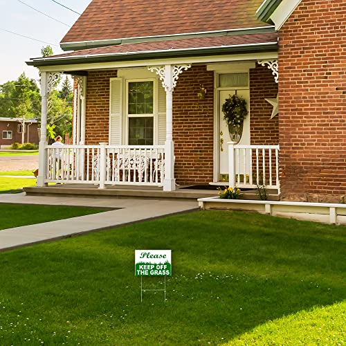 4 Pc Keep Off The Grass Signs With Stake - 6X9 Coroplast Double Sided No Parking On Grass Sign - Stay Off Grass Signs For Yard - Do Not Walk On Grass 1 #TOP7