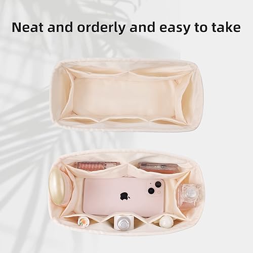 Miniatura 5 de DGAZ Organizador de bolso, bolso sedoso y organizador de bolso, bolsa en bolsa, se adapta a bolsas Lindy 19263034 (Craie, LD30)