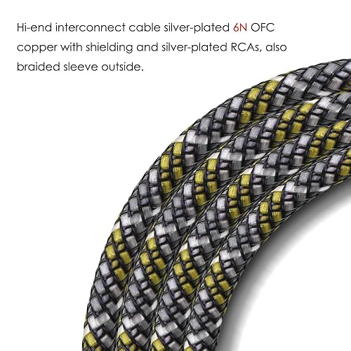 Miniatura 5 de Viborg Audiocrast A52 - Cable de audio RCA a RCA de alta gama 6N OFC cobre DVD de cine en casa 2RCA cable de alta fidelidad amplificador de CD (6.6