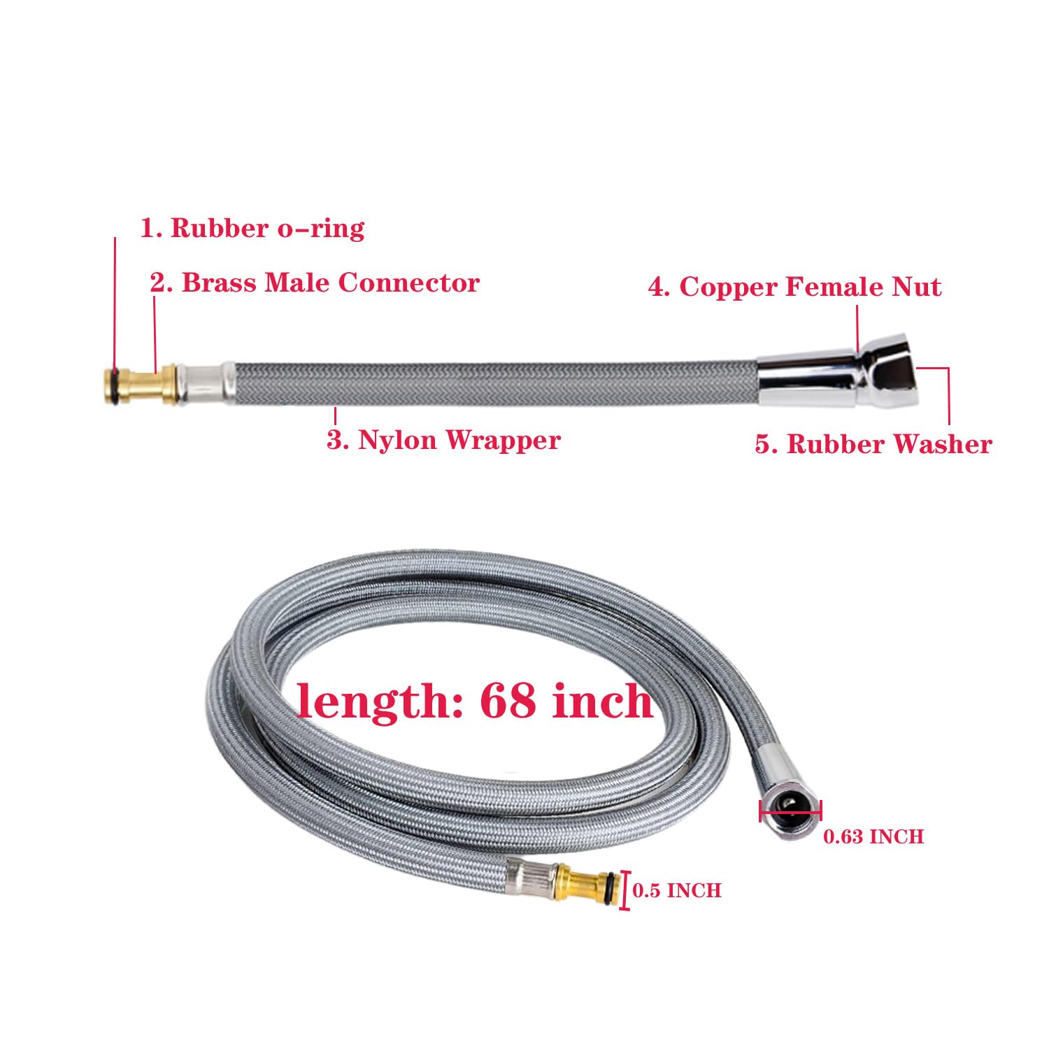 メル96221さま専用 150259 Kitchen Faucet Hose Replacement for moen pull down