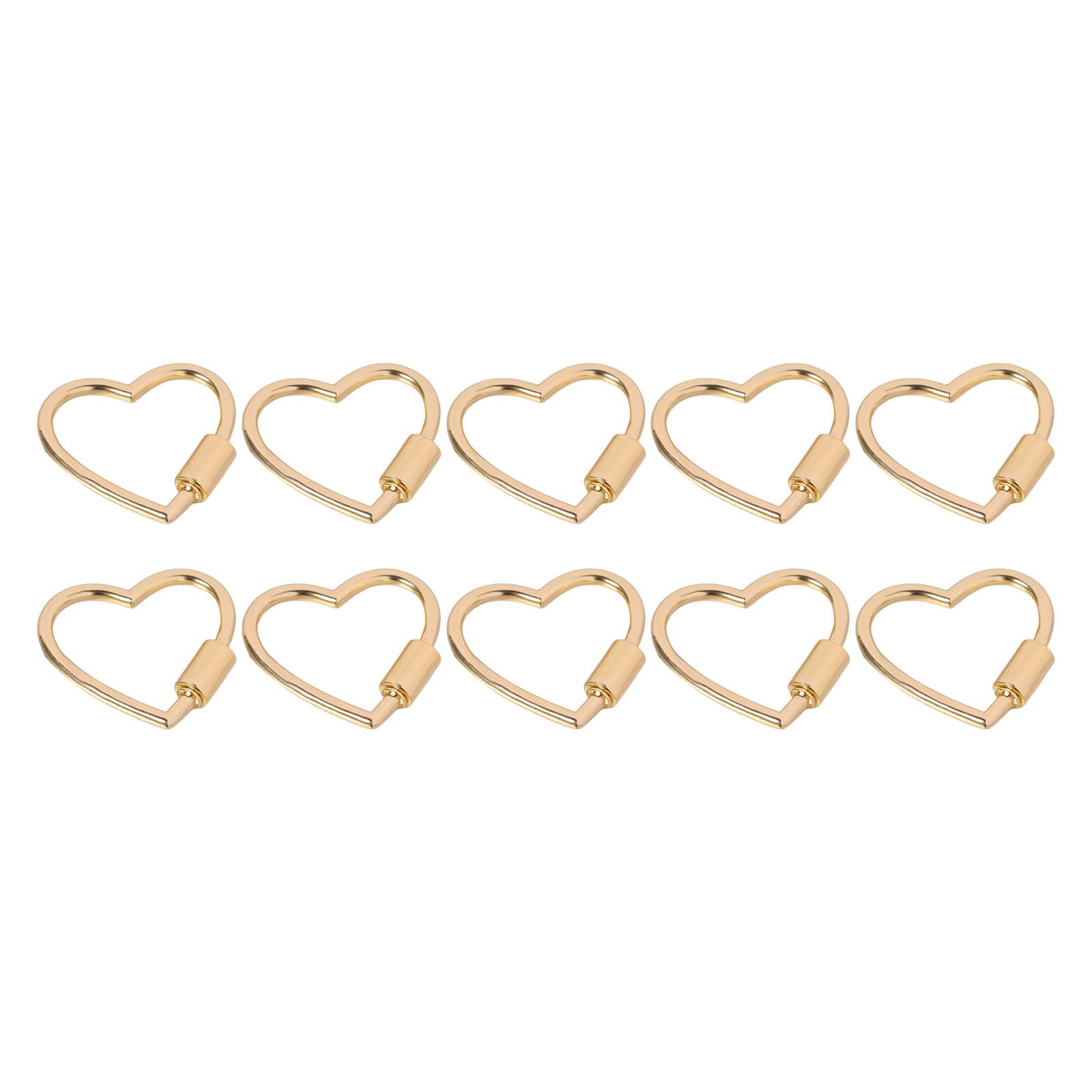 YROHGKPN 10Pcs Heart Carabiner Clip with Screw Gate Metal Bag Strap Buckles Hook for Bag Accessories Heart