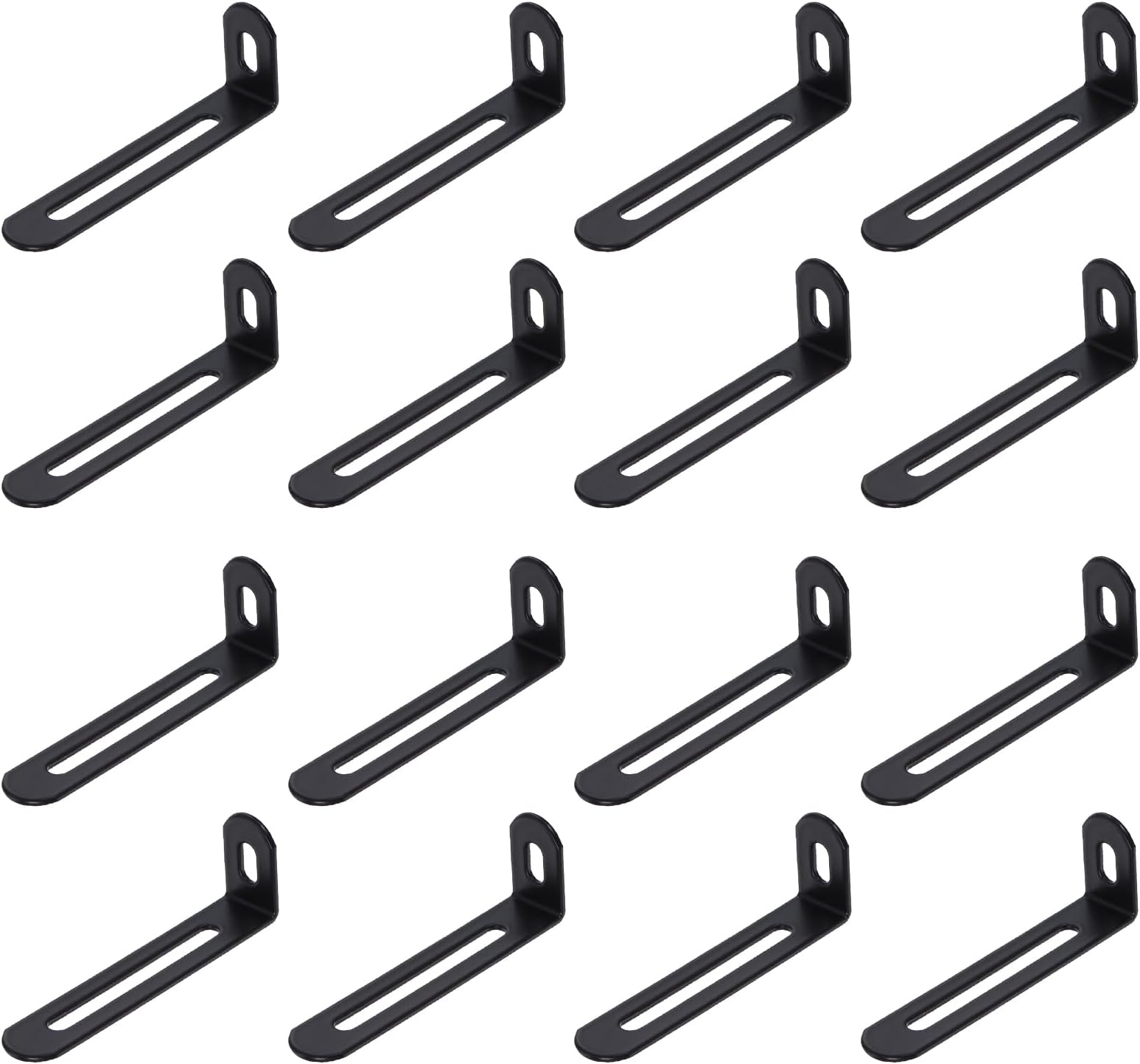 – sourcing map 30Pcs Adjustable L-Shape Corner Brace, 24mm x 72.5mm x 15mm Metal Slotted 90 Degree Right Angle Corner Shelf Bracket Support Brace for Wooden Furniture Cabinet, Black