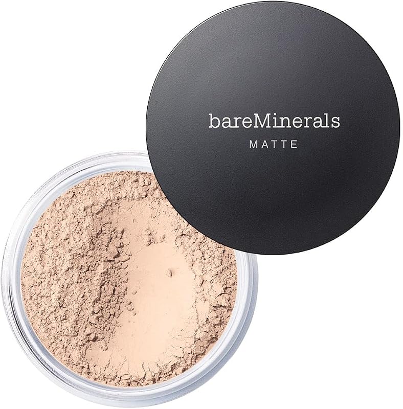 bareMinerals Original Matte Loose Powder Foundation SPF 15, Clean Mineral Powder Face Makeup, Sheer-to-Full Coverage, Reduces Shine, Dermatologist-Tested, Skin-improving Makeup For Sensitive Skin