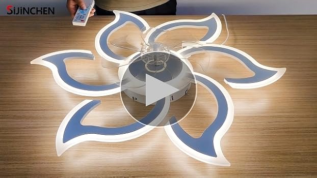 SIJINCHEN Flower Ceiling Fans with Lights and Remote, 33.5