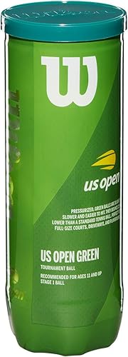 Miniatura 2 de WILSON Pelota de tenis juvenil  Torneo verde abierto de Estados Unidos, lata individual (3 pelotas) (paquete de 3)