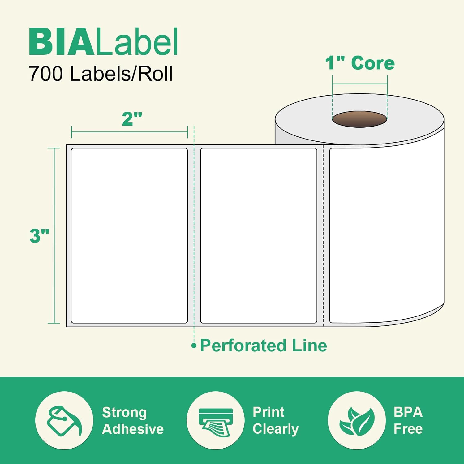 12 Rolls 3" X 2" Barcode Labels, 700/Roll - Direct Thermal Labels Compatible with Zebra & Rollo Printers - Image 2