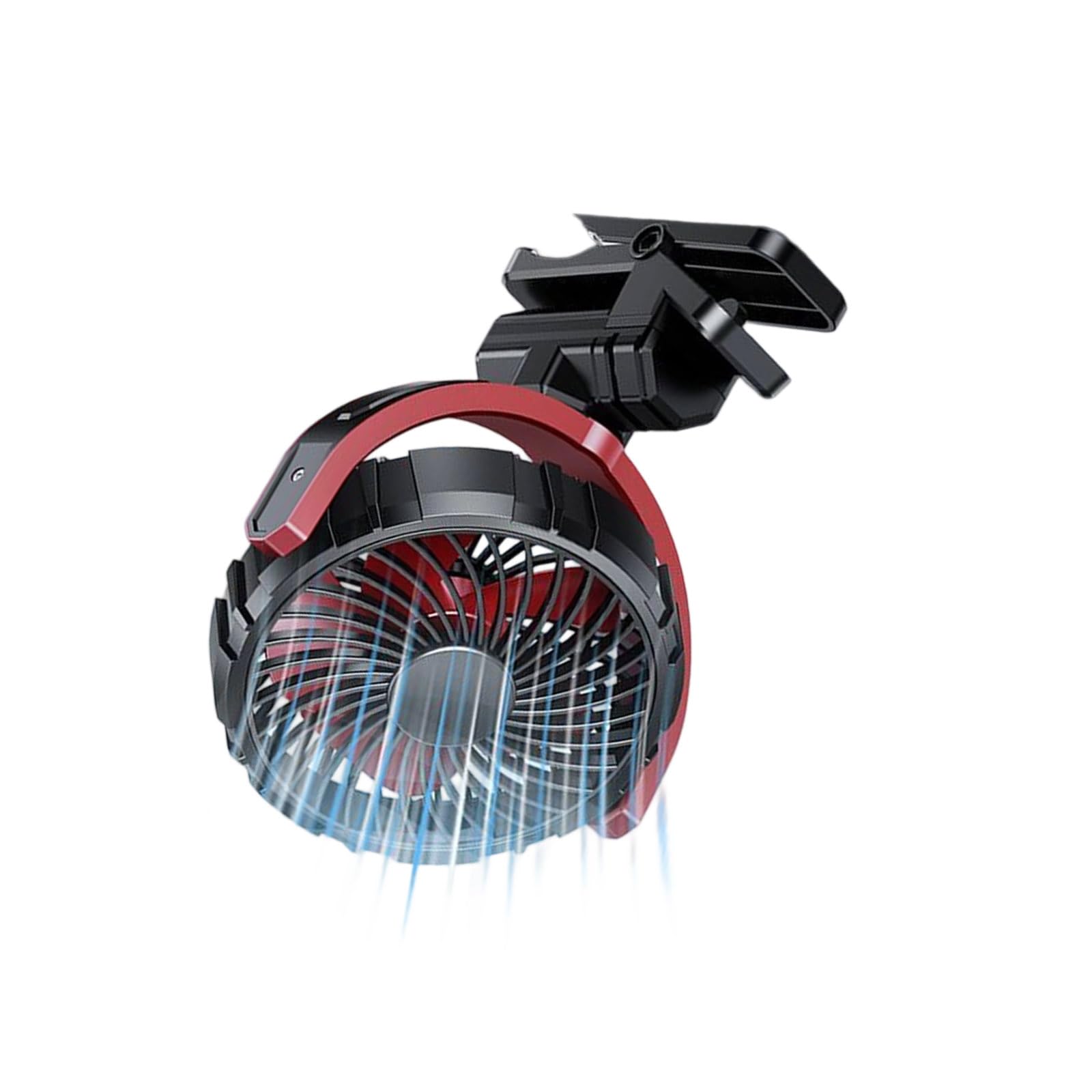 Buxuaaaa 2000mAh Desk Fan Small Clip on Fan Portable Cooling 900 Degree Rotatable 3 Speed Strong Low Noise Rotation Quiet Cooling
