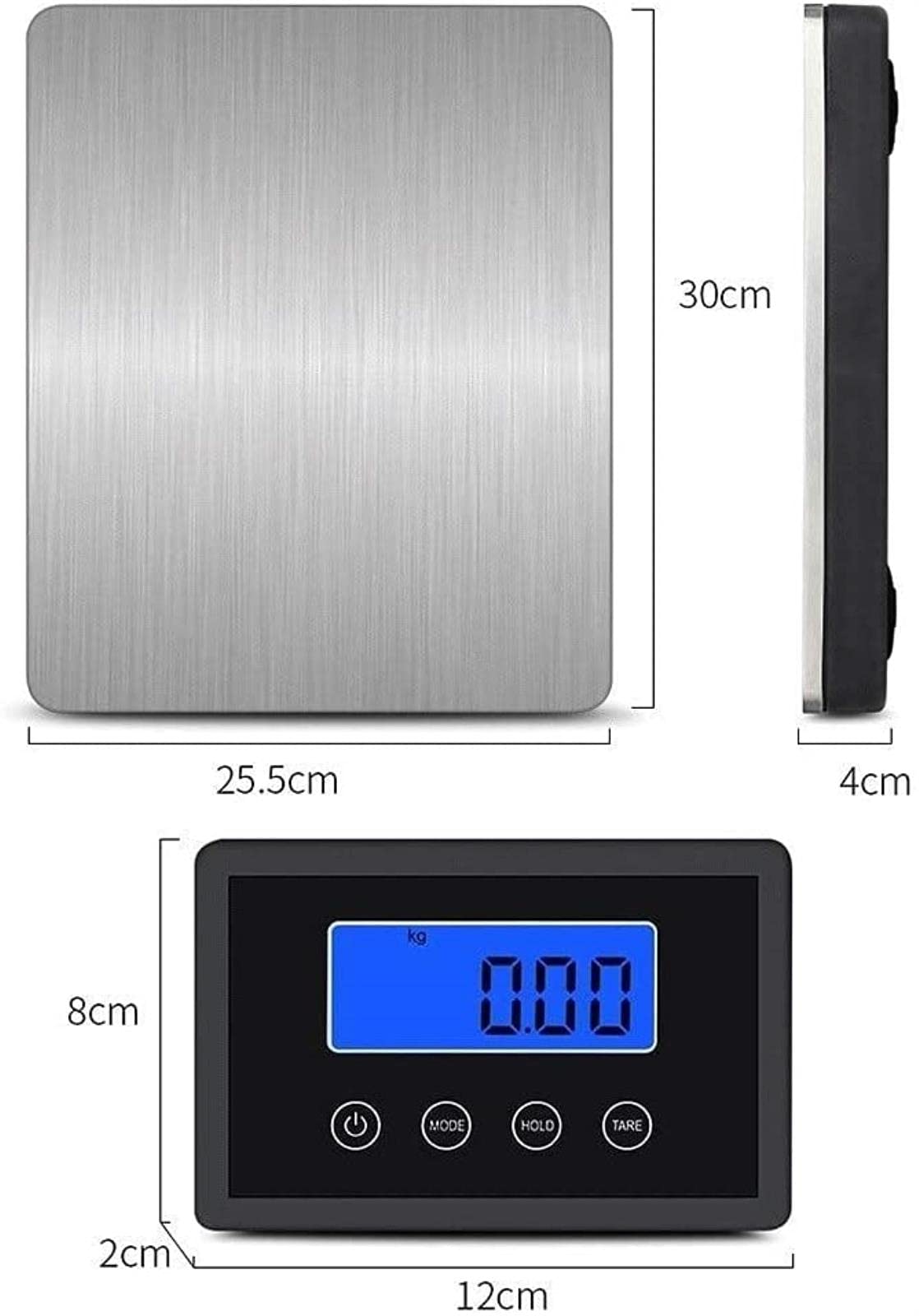 Bilancia Multifunzione,[Ultimo 2021] Bilancia Elettronica Digitale Argento Ad Alta Precisione 180Kg/50G Bilancia Frutta Piattaforma in Acciaio Inox per Negozio Bilancia da Cucina