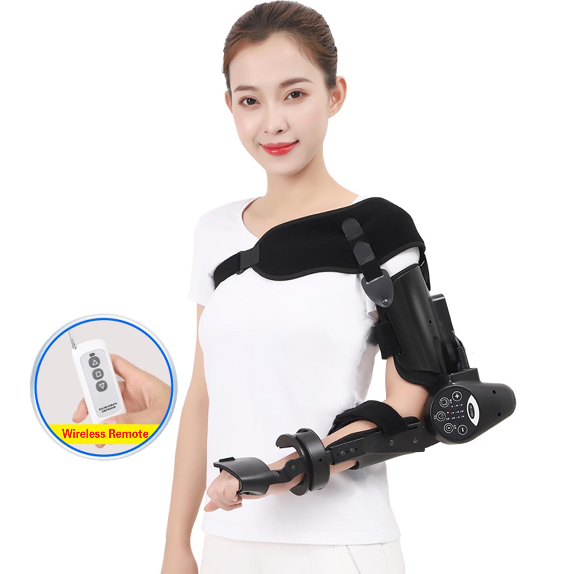 Equipo De Robot De Rehabilitación De Codo Inteligente Eléctrico: Ejercicio De Brazo Con Bisagras Con Codo Con Bisagras Con Control Remoto Inalámbrico Y Para Recuperación De Brazo, Codo Y Mano Right