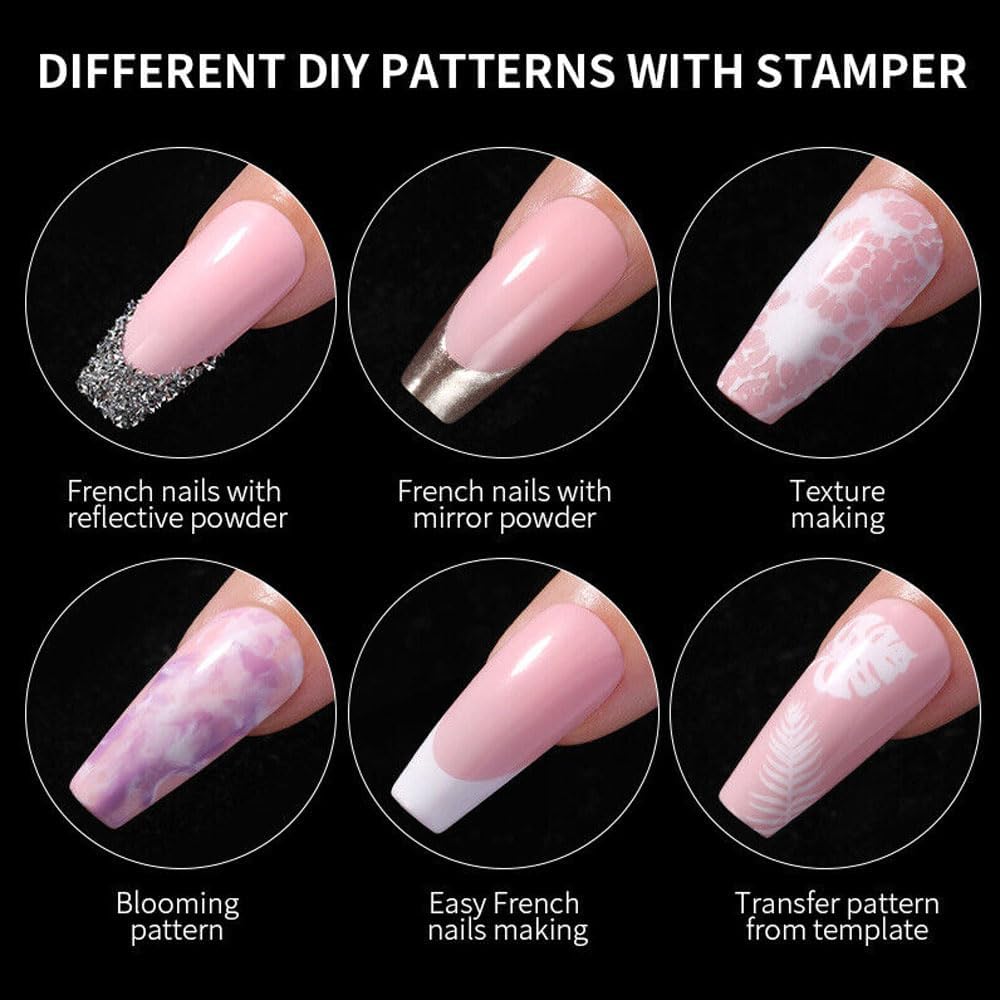 Brille Bee Clear Nail Art Stamping Kit with Stamper, Scraper and Image Plate, DIY Manicure Print Tool. 3