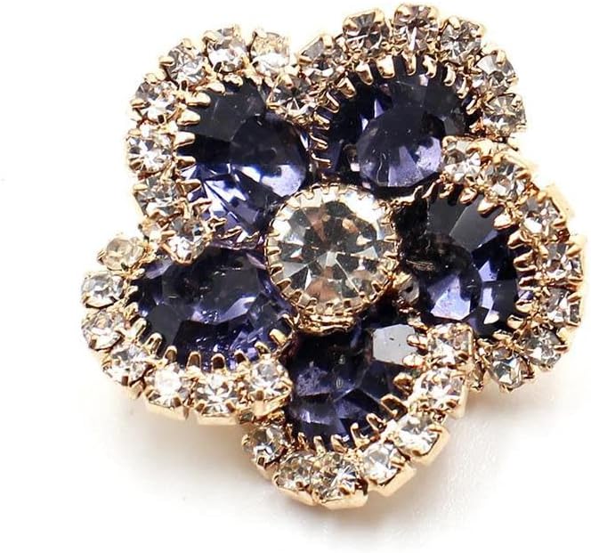Metal Flower Rhinestone Button Shank Diamond Accessories Wedding Decor Sewing Clothing Buttons