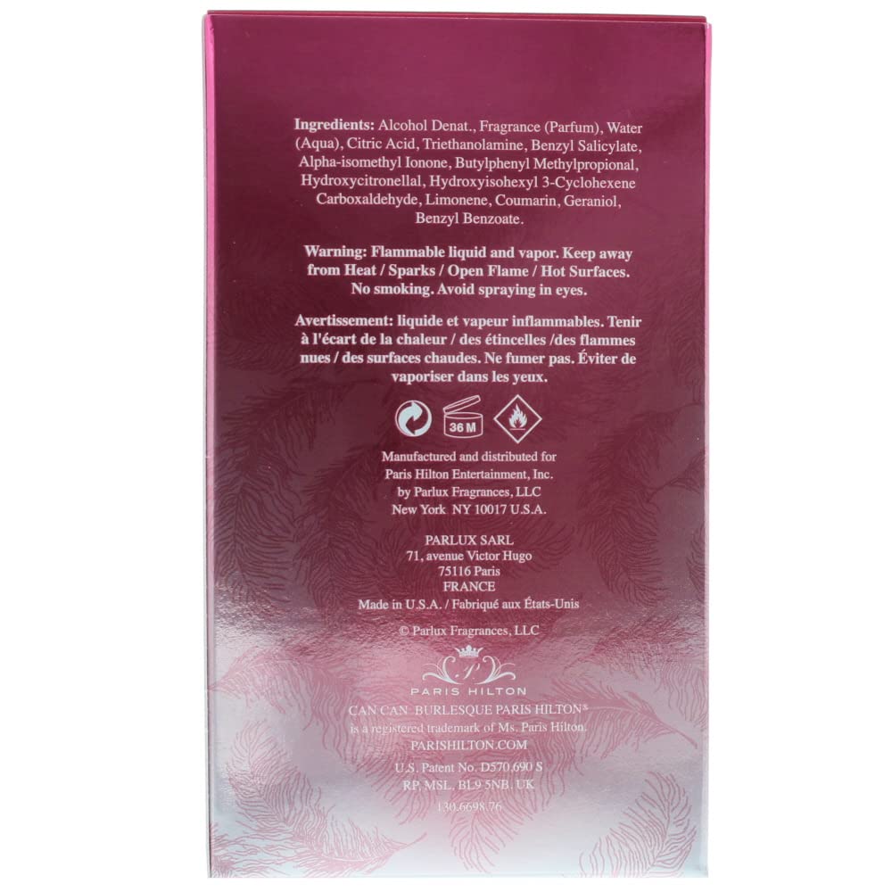 Paris Hilton Can Can Burlesque Eau De Toilette Spray for Women, 3.4 Ounce (Pack of 3)