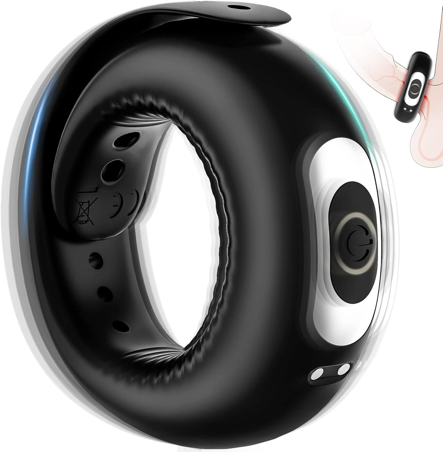 Amazon.com: Vibrating Penis Ring with Adjustable Buckle, 10 Vibration ...