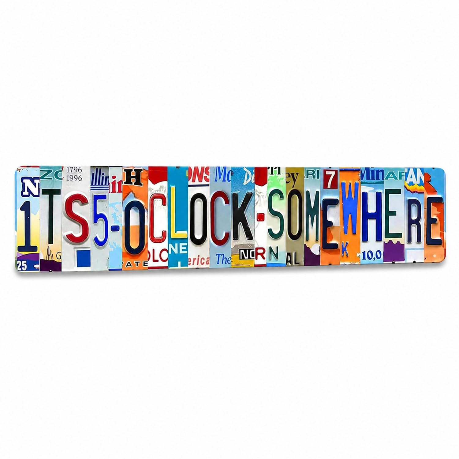 Metal Signs Vintage Bar Sign, Its 5 O'Clock Somewhere Plaque for Home Pub Outside Decor, Bar Accessories for Home Pub, Funny Man Cave Wall Garden Shed Retro Club Cheers Art Decorations 16X4Inch