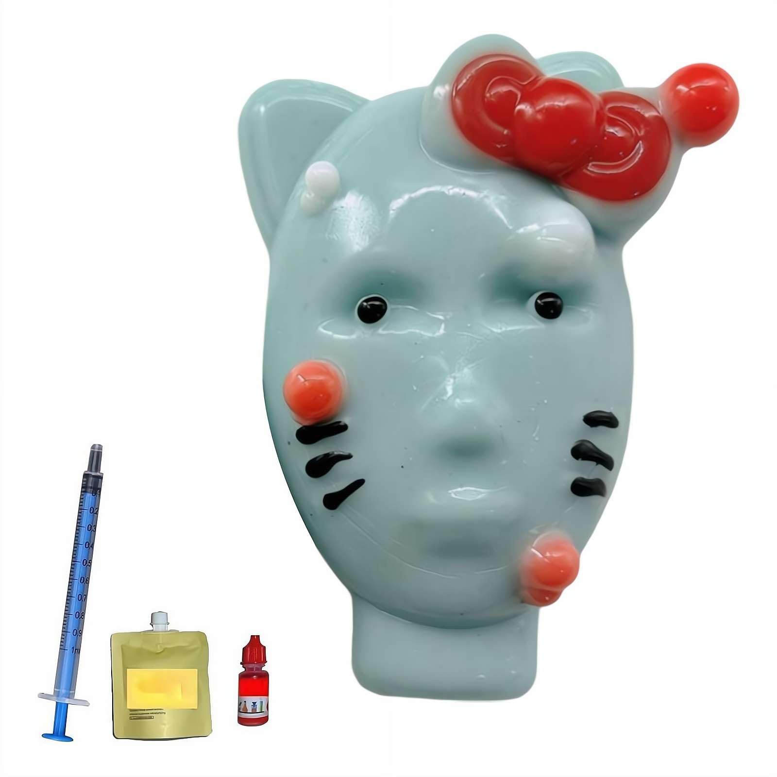 Funny Pimple Popper Toy, Weird Pimple Popping Toy, Novelty Pimple Expressions Toy Funny Squeeze Pimple Acne Toy Disgusting Gag Gifts for Friends Women Men (Blue B 1set)