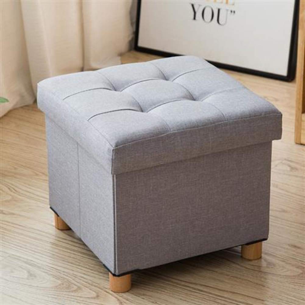 Tabouret de rangement cube et repose-pieds portable gris