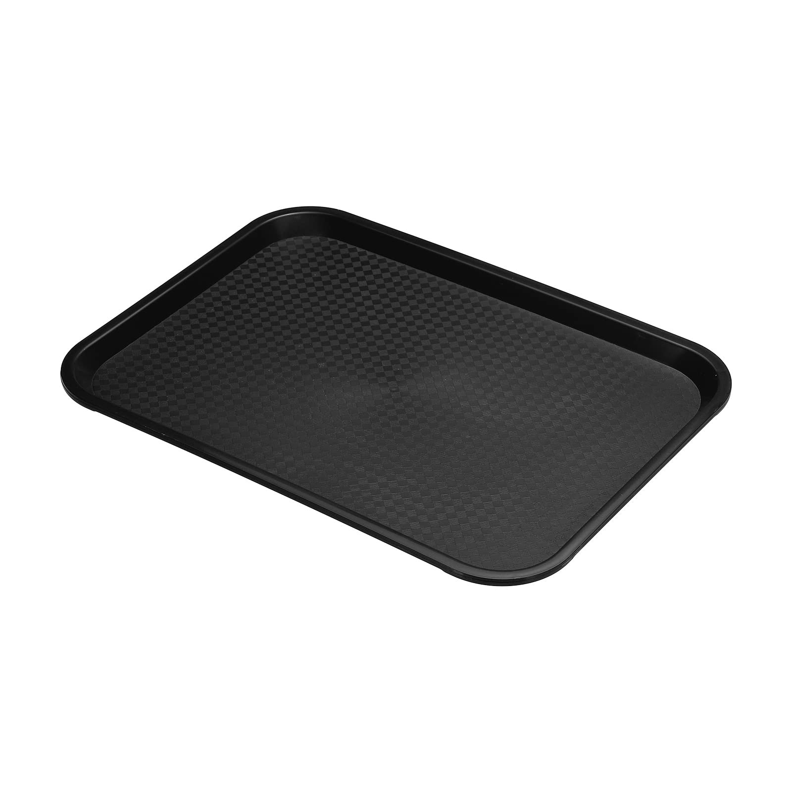 PATIKIL 14x11" Veloce Cibo Vassoio, PP Plastica Riutilizzabile Riciclabile Multiuso Rettangolo Vassoio Vassoio per Ristorante Casa Cucina, Nero