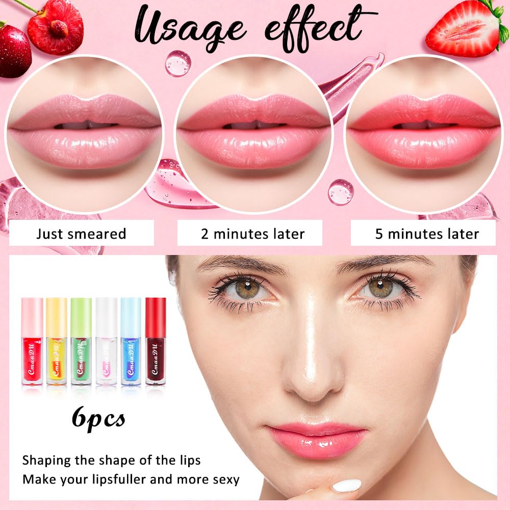 VOLENTO 6 Color Lip Gloss, Fruity Lip Gloss, Color Changing Lip