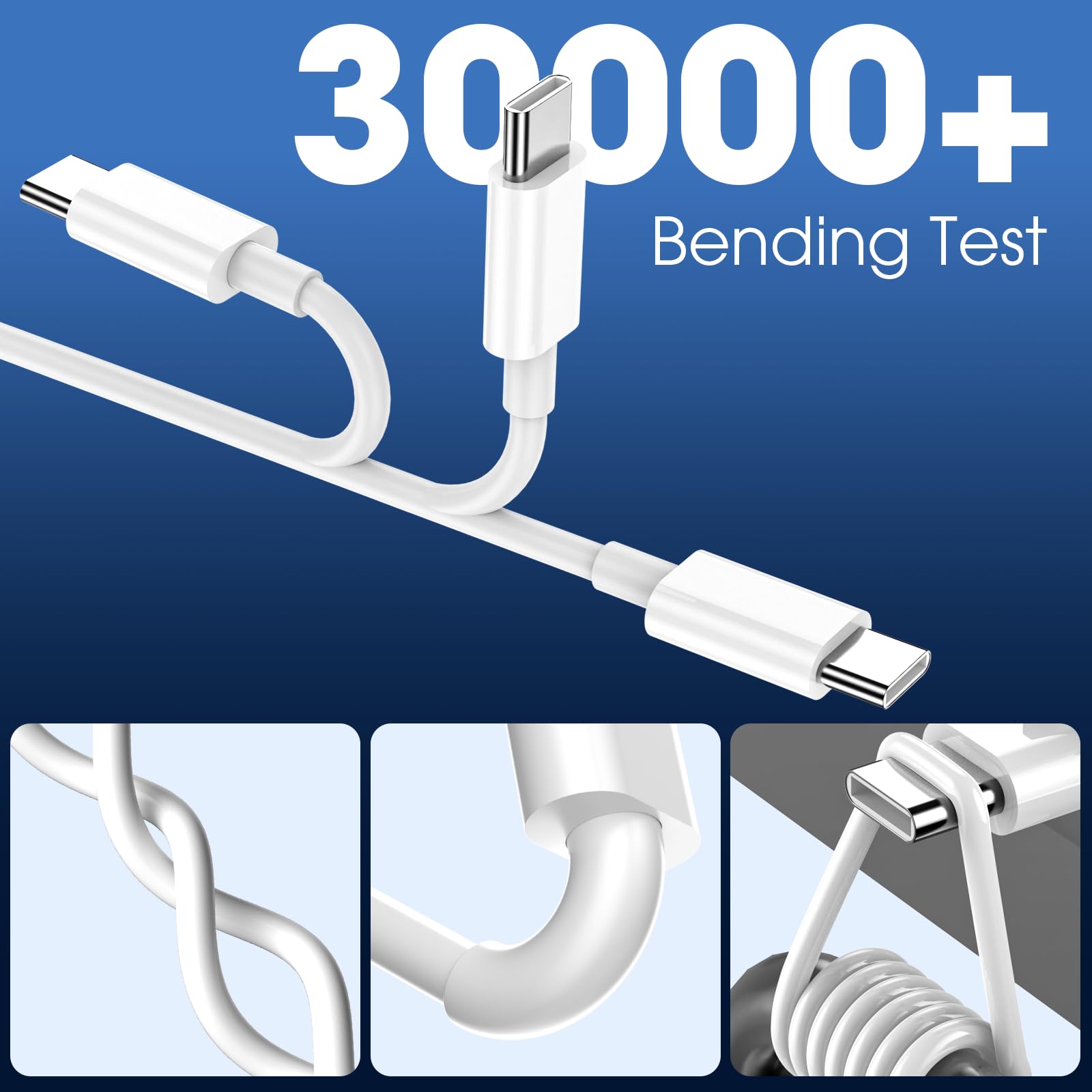USB C Charger Cable 2 Pack 1M+2M USB A to USBC Cable Type C Charger Fast Charging Phone Charger Lead for iPhone 17 16 15 Pro Max Plus Air, Samsung Galaxy S25 S24 Ultra, Google Pixel, for iPad Air — view 7