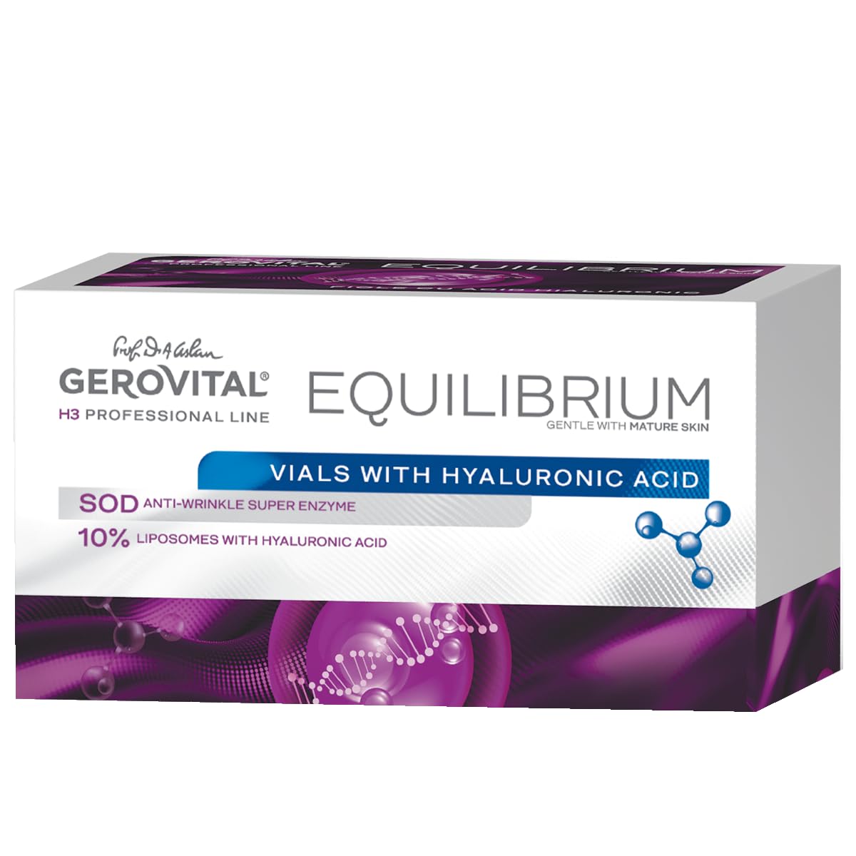 Ampollas con Liposomas al 10% con Ácido Hialurónico | Serum Intensamente Hidratante y Alisante para Arrugas y Líneas de expresión | Producto Profesional | Gerovital H3 Equilibrium, 20 Ampollas x 2 ml