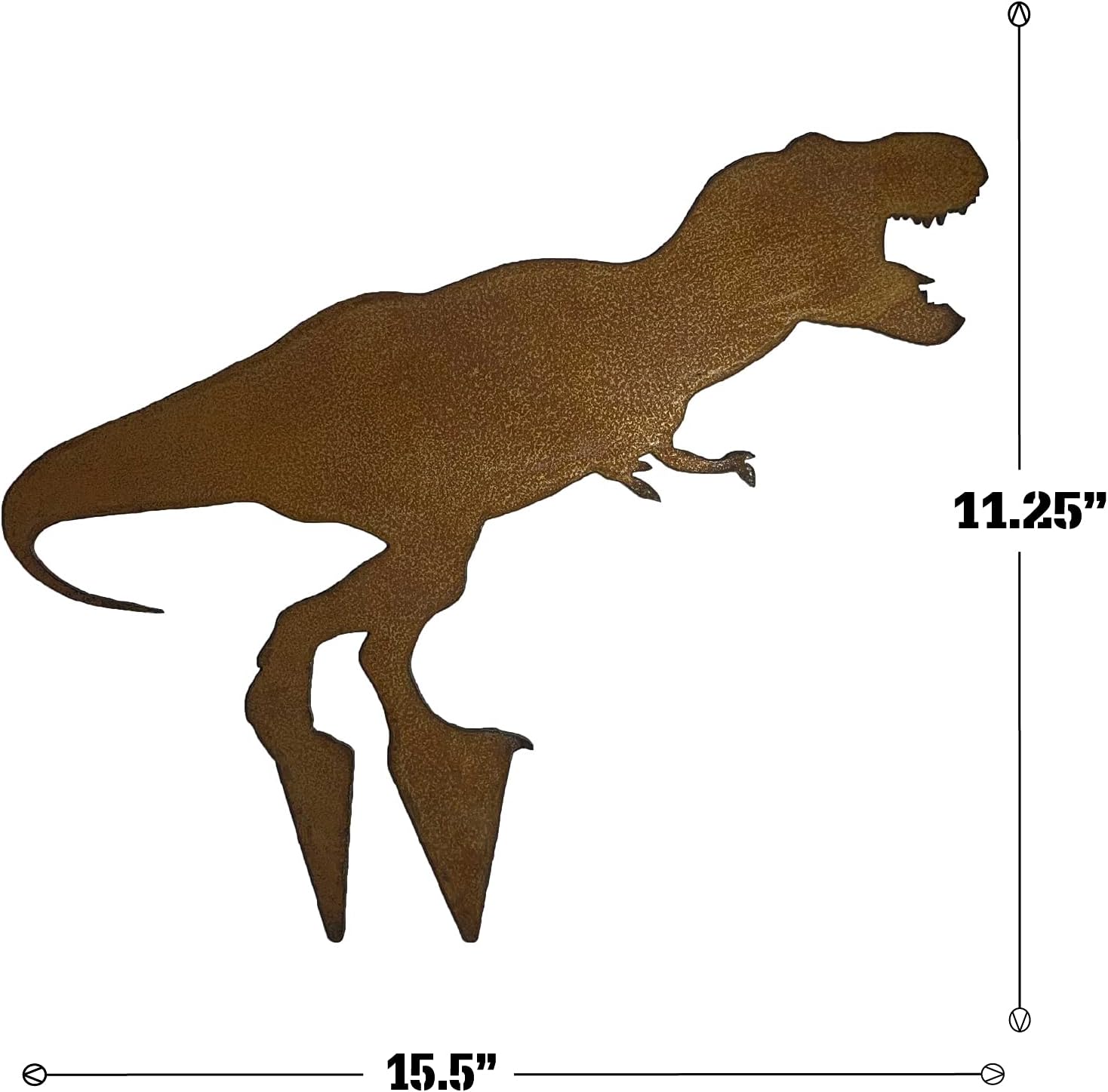 Metal Dinosaur Decorative Garden Stakes - RustEZ Garden Decor - Decorative Garden Stakes - Reversible - Rustic Yard Art - Outdoor Garden Decor - 16 Gauge Extra Thicc Metal (Bundle) : Patio, Lawn & Garden