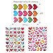 Konsait 60 Sheets Valentine Heart Stickers Love Decorative Sticker for Kids Envelopes Cards Craft Scrapbooking for Great Party Favors Gift Prize Class Rewards Award Praise (3000+ Colorful Heart)