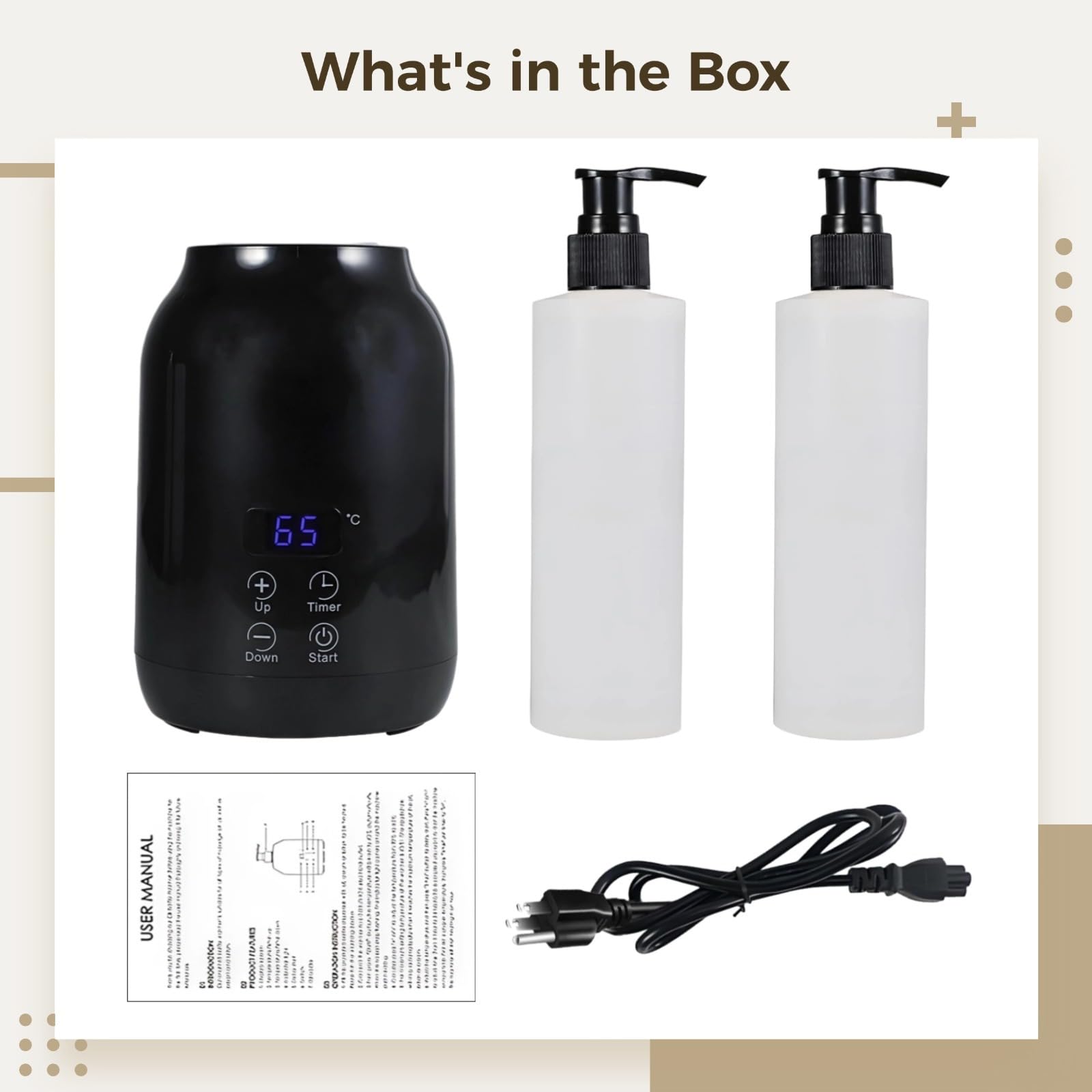 Riscaldatore digitale a LED per lozione, scaldabagno elettrico professionale, temperatura regolabile, controllo touch intelligente, 30-65 ℃, scaldabiberon con dispenser per salone, casa, spa