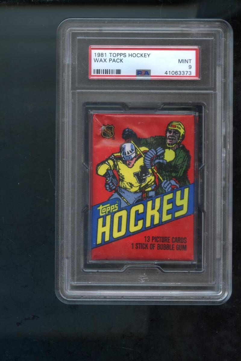 1981-82 Topps Hockey Card Unopened Wax Pack Gum Back NHL Graded MINT PSA 9