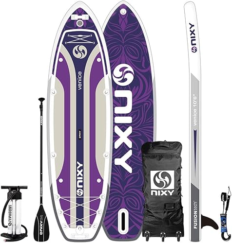 Miniatura 6 de NIXY Venice Inflatable Stand Up Paddle Board - Extra Stable for Yoga and Cruising - Premium Quality and All Included, Travel Bag, Carbon Hybrid