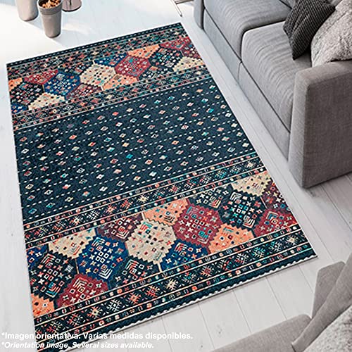 Tapis en polyester imprimé 80 x 150 cm rectangulaire coloré - 3