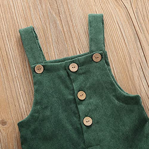 Baby Boy Girl Corduroy Overalls Solid Suspender Bib Pants One-Piece Strap Jumpsuit Pocket Fall Winter Outfit2