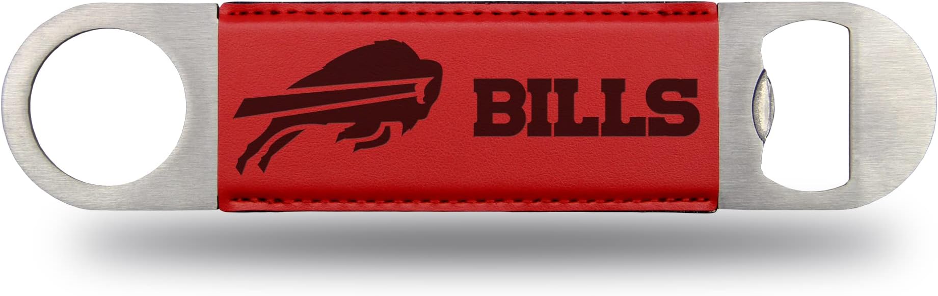 Rico Industries NFL Football Buffalo Bills Blue Faux Leather Laser Engraved Bar Blade - Great Beverage Accessory for Game Day