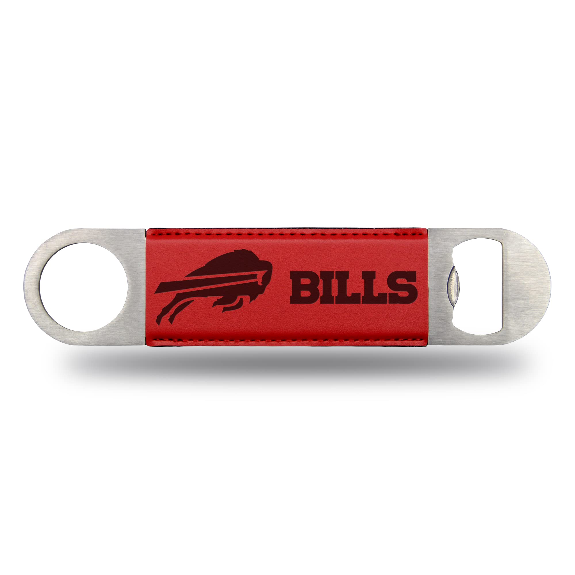 Rico Industries NFL Football Buffalo Bills Blue Faux Leather Laser Engraved Bar Blade - Great Beverage Accessory for Game Day
