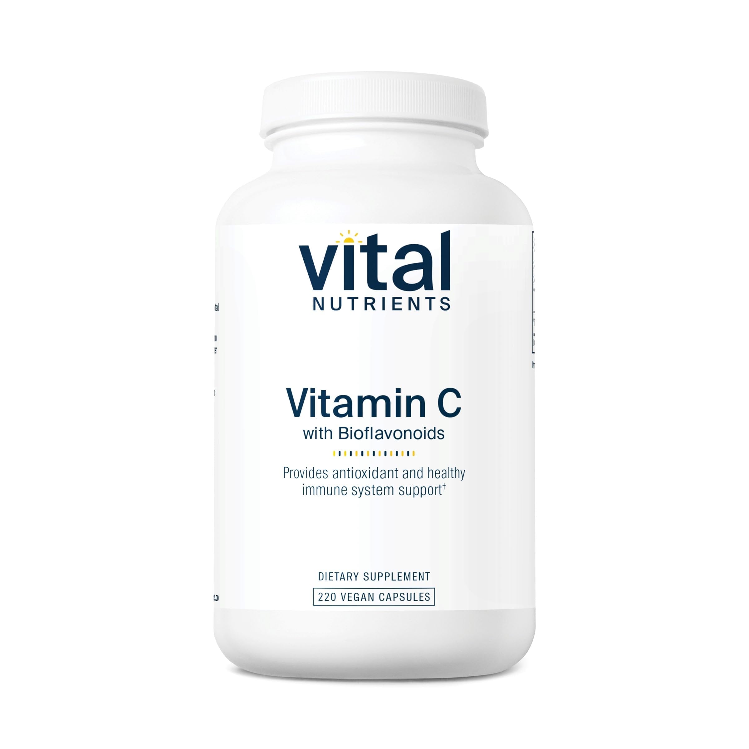 Vital Nutrients Vitamin C with Bioflavonoids | Vegan Supplement for Immune Support* | 1000mg Vitamin C and 500mg Citrus Bioflavonoid | Gluten, Dairy and Soy Free | Non-GMO | 220 Capsules