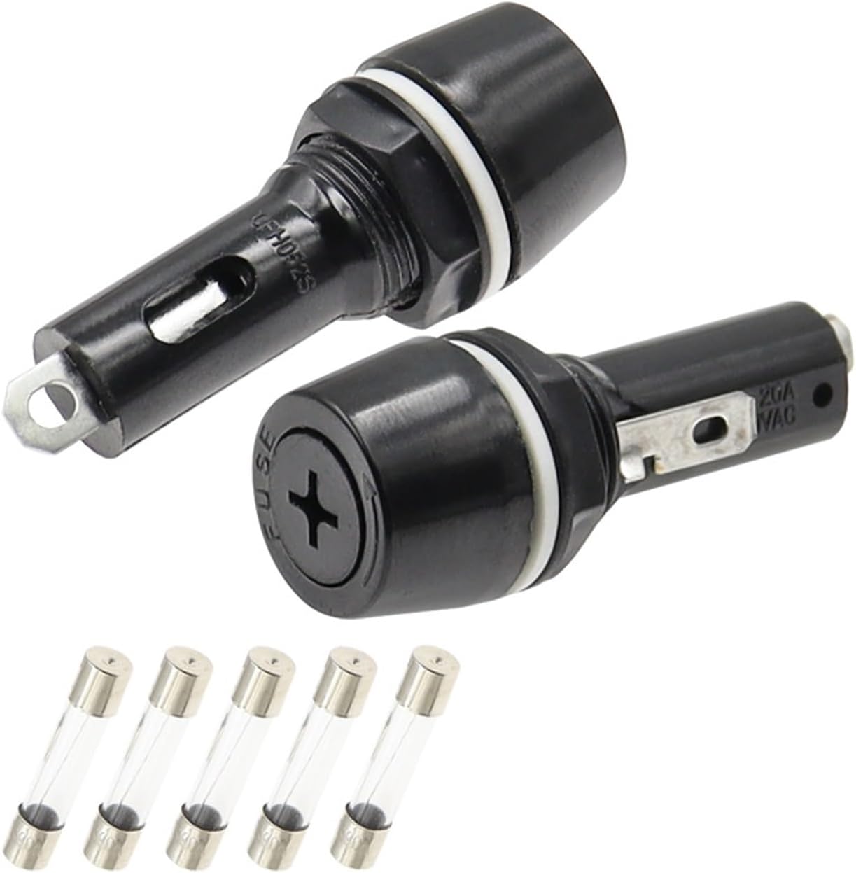 R3-53 Panel Mount Chassis Fuse Holder for 6x30mm Glass Fuses 20A 250V 6 * 30 High Temperature(4A)