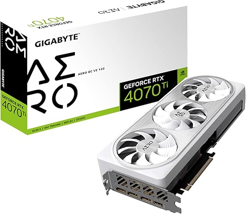 GIGABYTE Tarjeta gráfica GeForce RTX 4070 Ti AERO OC V2 12G, 3 ventiladores WINDFORCE, 12 GB 192 bits GDDR6X, tarjeta de video GV-N407TAERO OCV2-12GD