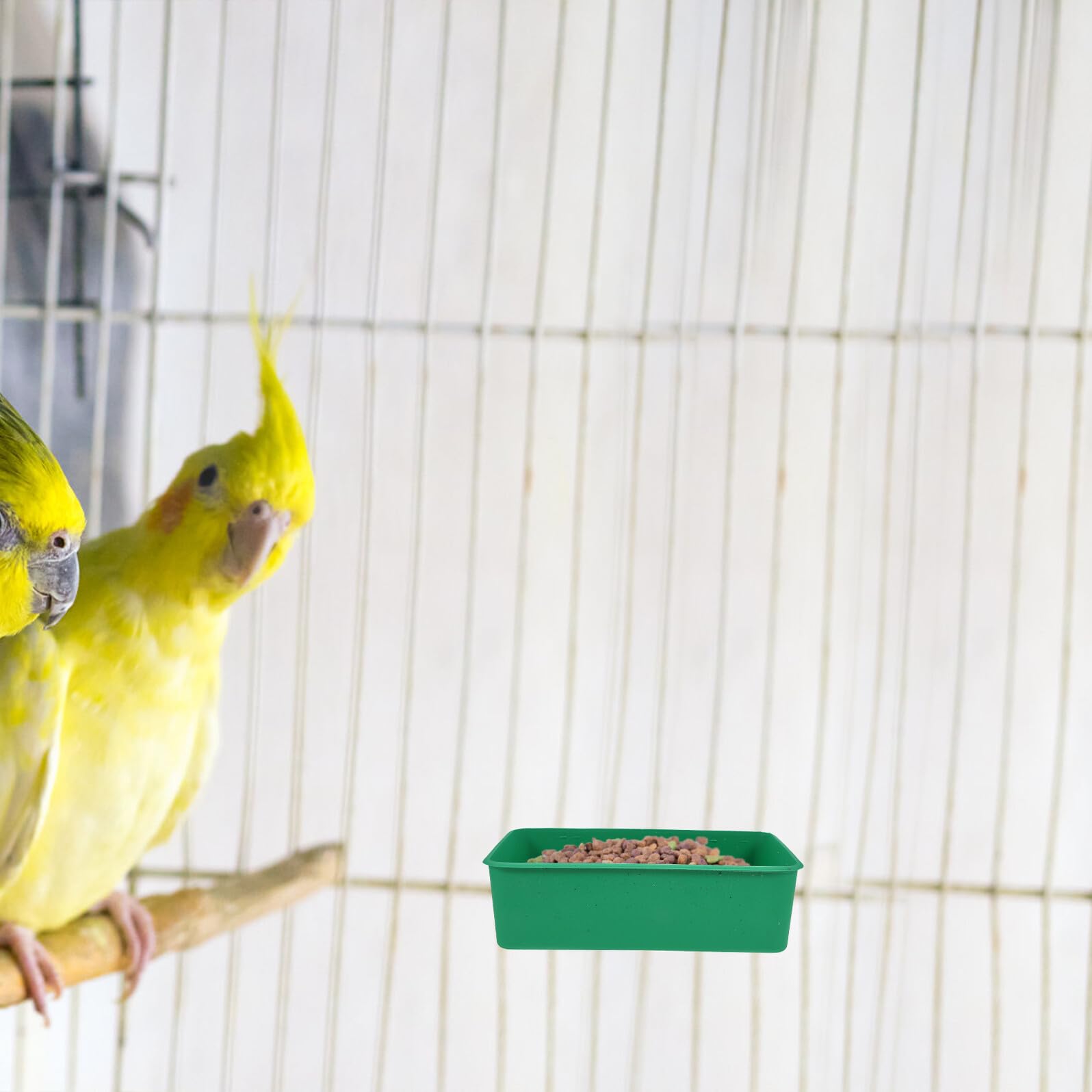 KOMBIUDA 5 Pezzi Mangiatoie Anti-spreco per Uccelli da Gabbia con Gancio Verde Contenitori Resistenti per Alimentazione Parrocchetti e Cocorite Facili da Installare e Antispruzzo