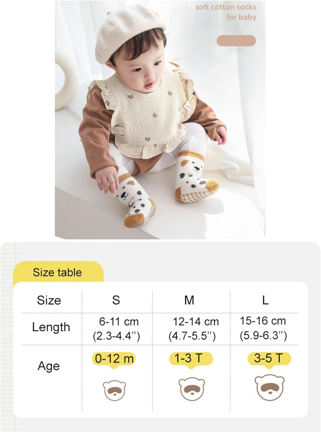 Baby Non-skid Grip Socks Toddler Socks Warm Thick Anti Skid Slipper Crew Socks for Girls Boys Newborn Infant - Image 7