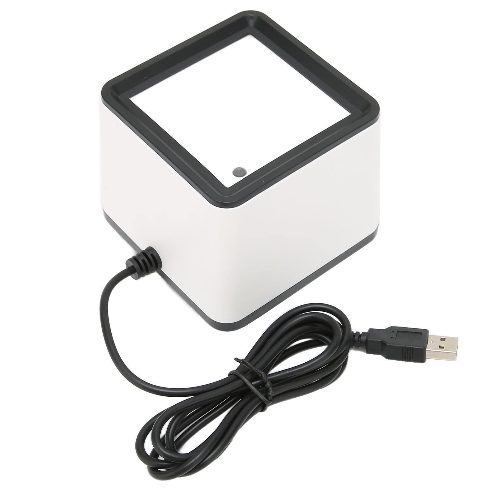 Goshyda Escáner de Código de Barras 2D 1D QR, Escáner de Lector de Código de Barras Automático de Escritorio con Cable USB, Escáner de Código de Barras de Pago Móvil de Escritorio Manos
