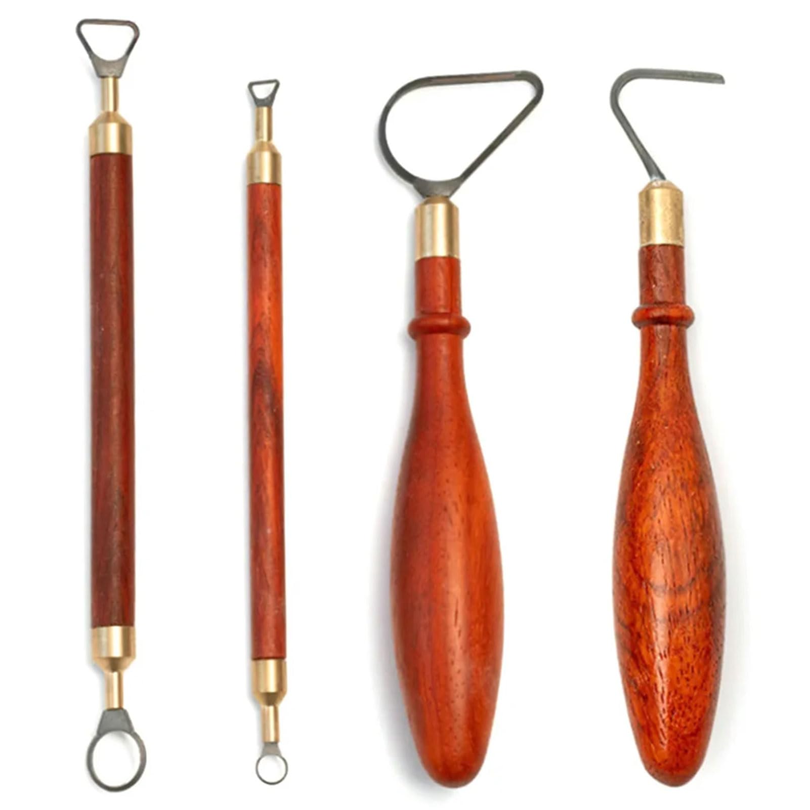 Herramientas de escultura de cerámica, mango de madera, herramientas de corte y tallado para manualidades de cerámica, diseño en forma de L para arte de arcilla y manualidades