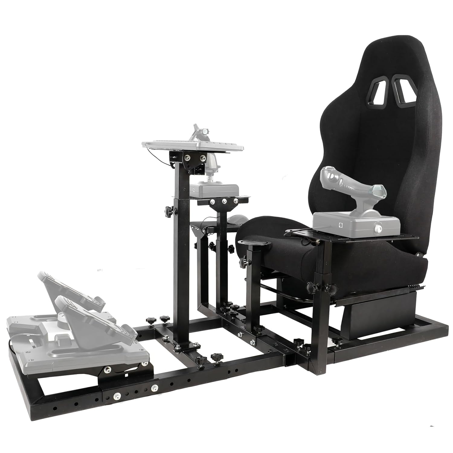 Mokapit Racing Flight Simulator Cockpit with Black Racing Seat Adjustable for Logitech X52 PRO G29 G920 G923 racing Thrustmaster HOTAS Warthog T80 T150 T284PS Wheel Stand Includes Stand and Seat Only